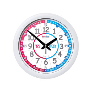 EasyRead Time Teacher Blue and Red Face Wall Clock - 29cm Diameter