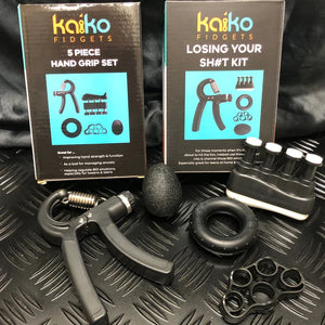 Kaiko Fidgets 5 Piece Hand Grip Set "Losing Your Sh#t Kit" - Exerciser & Fidgeting Sensory Kit