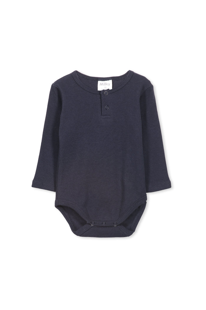 Navy Rib Bubbysuit by Milky