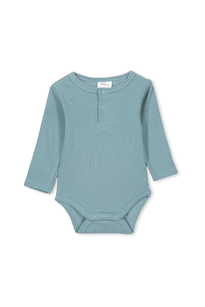 Sea Pine Green Rib Bubbysuit by Milky