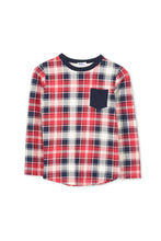Red/Navy/Oatmeal Check Tee by Milky