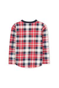 Red/Navy/Oatmeal Check Tee by Milky