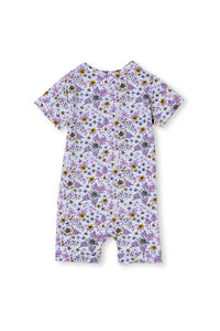 Ice Blue Floral Romper by Milky