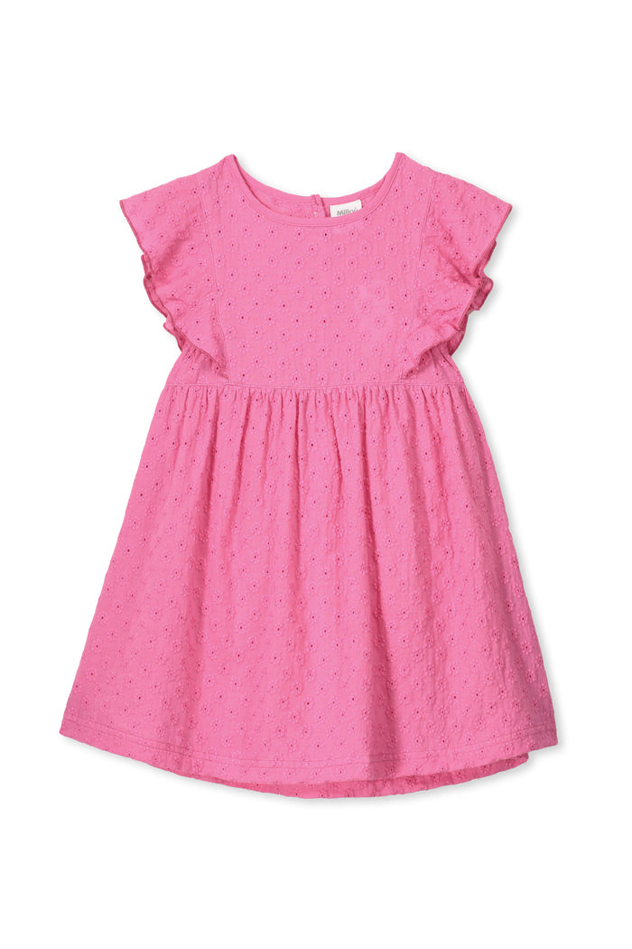 Ultra Pink Broderie Dress by Milky