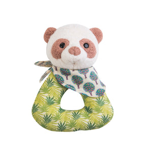 Apple Park Organic Patterned Panda Rattle