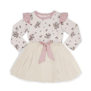 Aster & Oak Vintage Floral Tutu Bow Dress