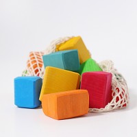 Grimm's Spiel und Holz Waldorf Coloured Blocks 15 pieces