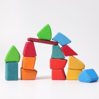 Grimm's Spiel und Holz Waldorf Coloured Blocks 15 pieces