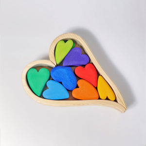 Grimm's Spiel Und Holz -Building Set Rainbow Hearts