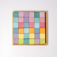 Grimm's Spiel and Holz 36 Squares Mosaic Cubes - Pastel