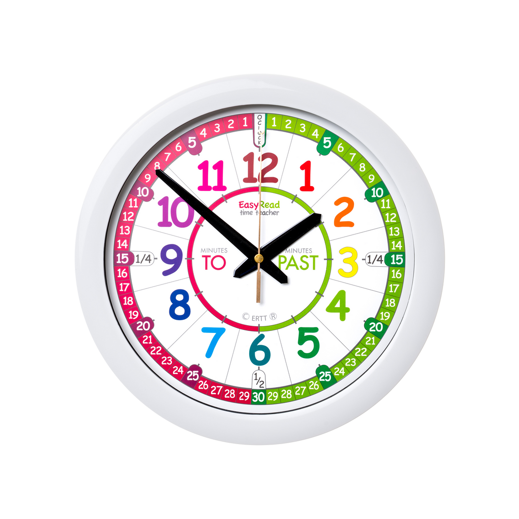 EasyRead Time Teacher Rainbow Face Wall Clock - 29cm Diameter