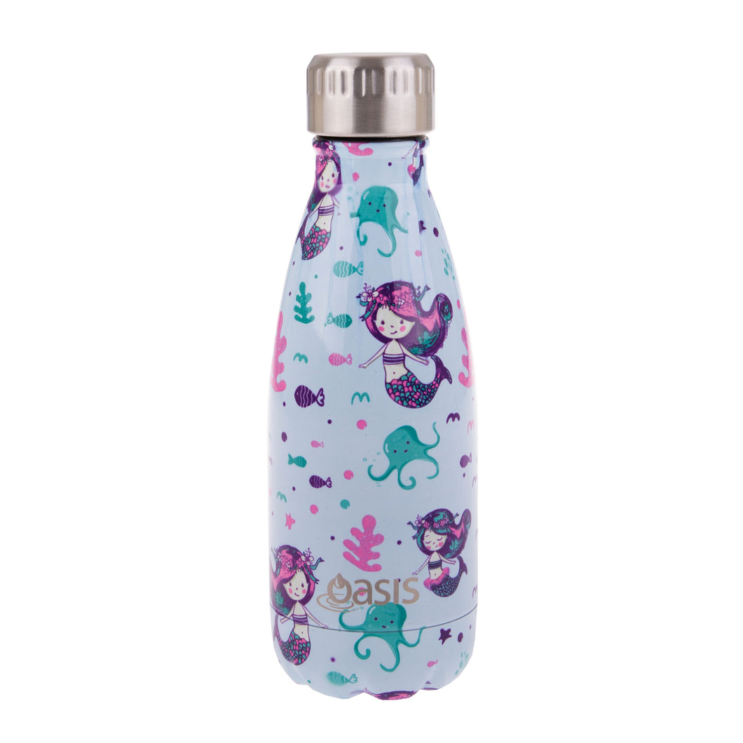 Oasis Double Wall Insulated Stainless Steel Drink Bottle - Mermaids 350 ml