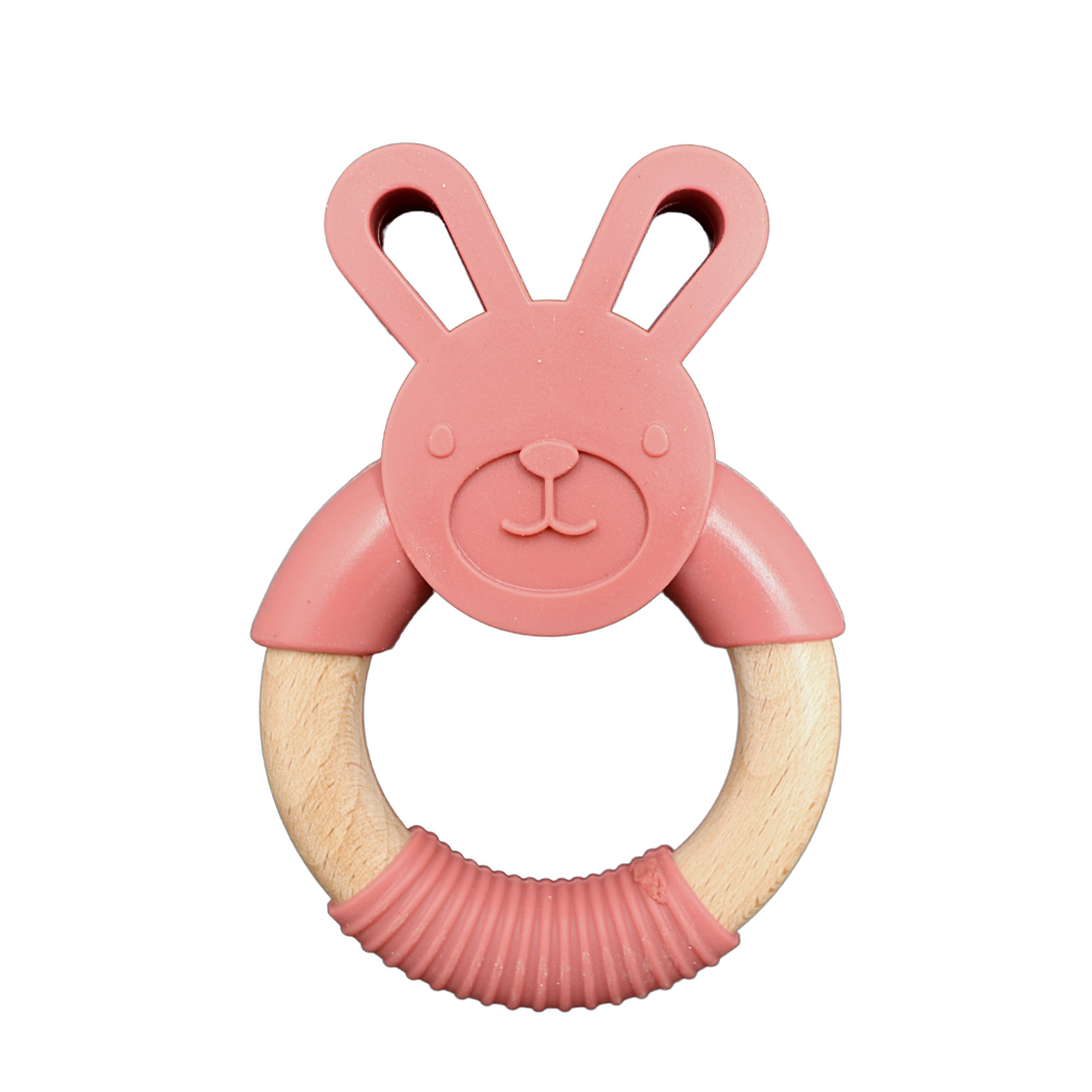 Jellystone Designs Easter Bunny Teether - Dusty Pink