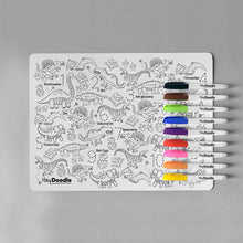 "Dino Roar" HeyDoodle Reusable Colour-in Silicone Placemat