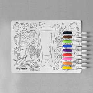 "Breakfast Blend" HeyDoodle Reusable Colour-in Silicone Placemat