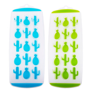 Appetito Easy Release Pineapple-Cactus Ice Tray - set of 2