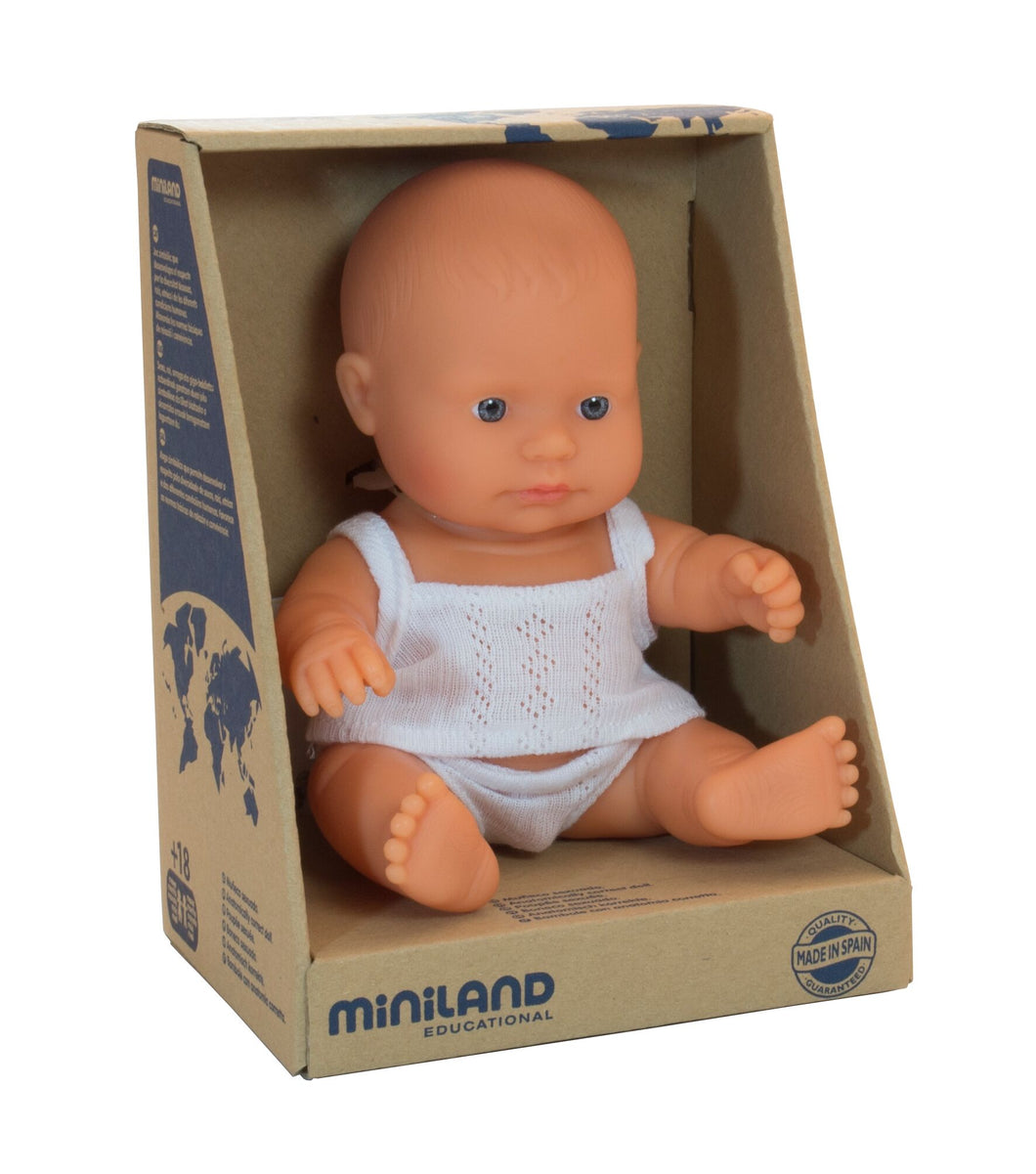 Miniland Doll - Anatomically Correct Baby, Caucasian Boy, 21 cm
