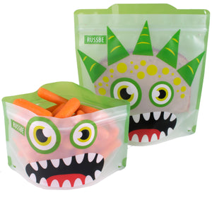 Russbe Reusable Snack and Sandwich Bags - Green Monster (set of 4)
