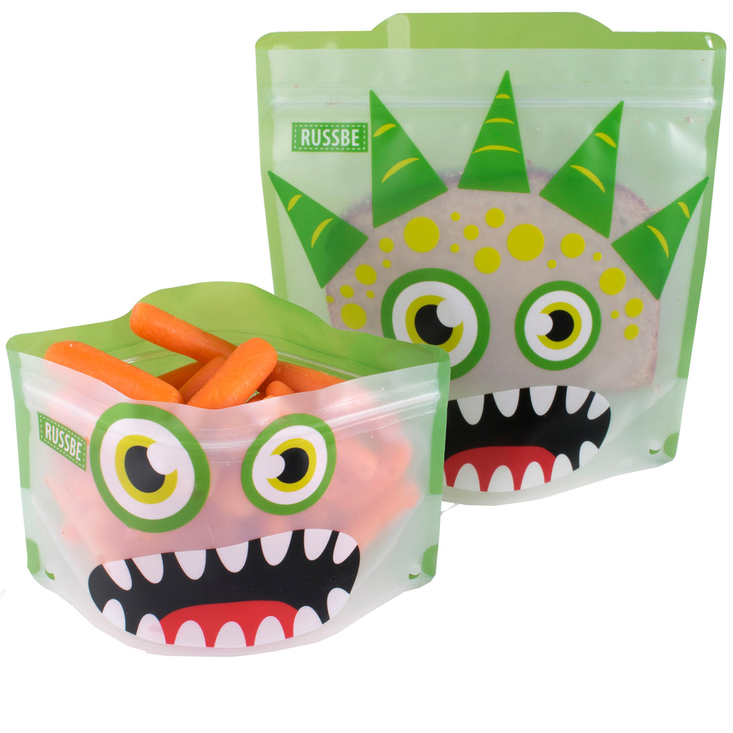 Russbe Reusable Snack and Sandwich Bags - Green Monster (set of 4)