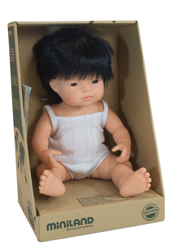 Miniland Doll - Anatomically Correct Baby, Asian Boy, 38 cm