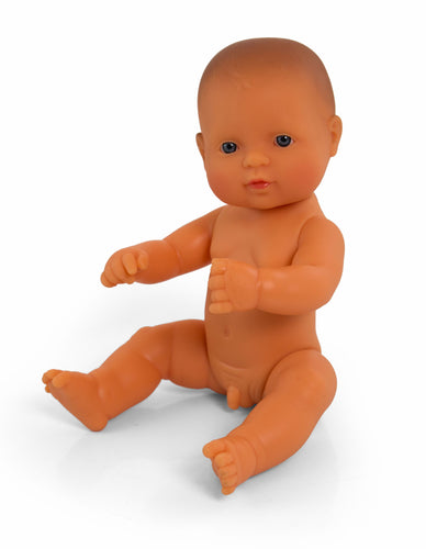 Miniland Doll - Anatomically Correct Baby, Caucasian Boy (undressed), 38 cm