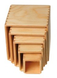 Grimm's Spiel and Holz Stacking Boxes, Small Natural