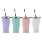 Oasis Double Wall Insulated Stainless Steel Smoothie Tumbler With Straw 500ml -Spearmint