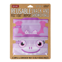 Russbe Reusable Snack and Sandwich Bags - Purple Monster (set of 4)