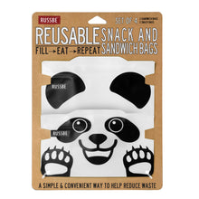 Russbe Reusable Snack and Sandwich Bags - Panda (set of 4)