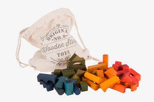 Wooden Story Blocks Rainbow XL 50 pieces