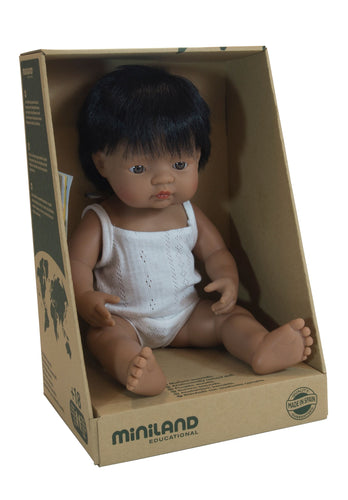 Miniland Doll - Anatomically Correct Baby, Latin American Boy, 38 cm